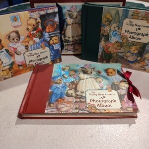 This is a set of 3 vintage Cutout photo albums designed for teddy bear lovers